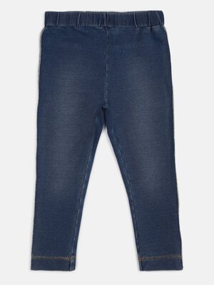 Mid Wash Denim Bottoms With Taping
